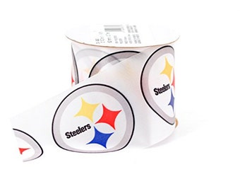 2-1/2" NFL Pittsburgh Steelers Ribbon, 9 feet, Licensed NFL Offray Ribbon