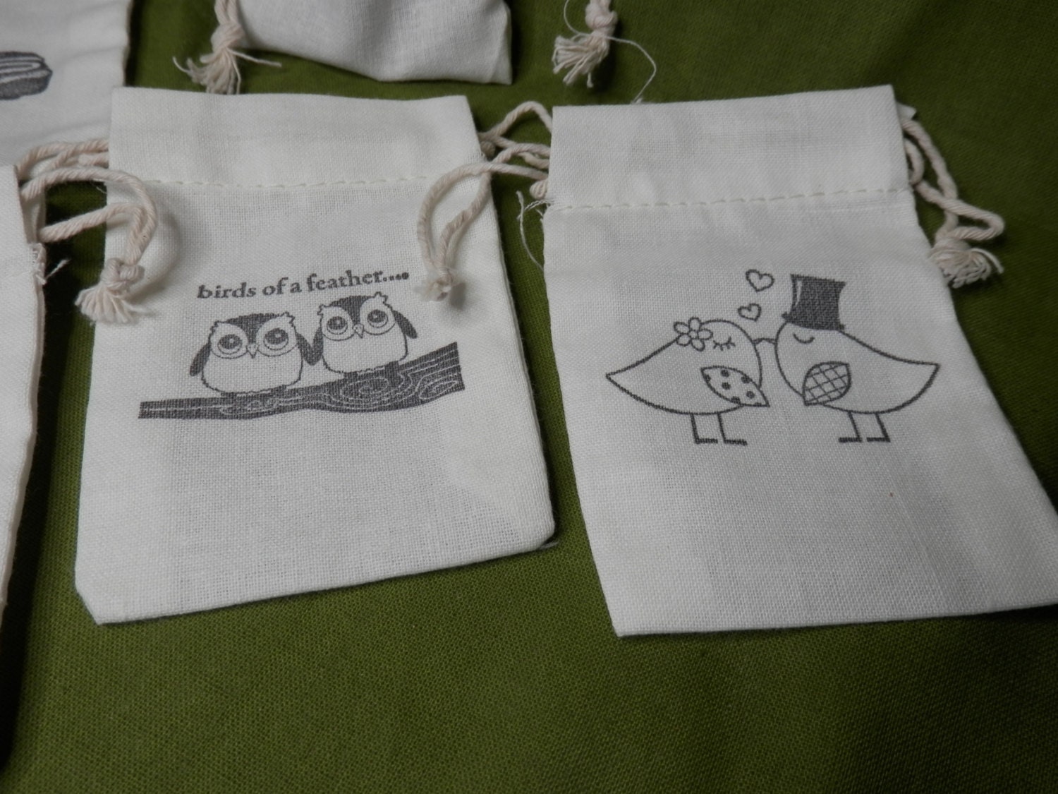 WEDDING BIRD SEED Bags Set of 20 Almond Favor Bags by BaggingItUp