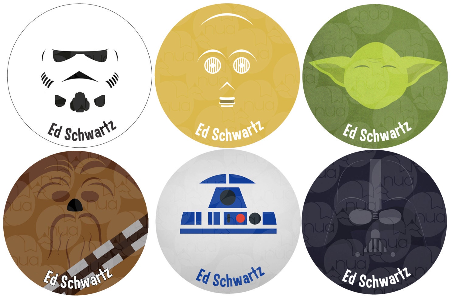 printable and personalized custom star wars labels by