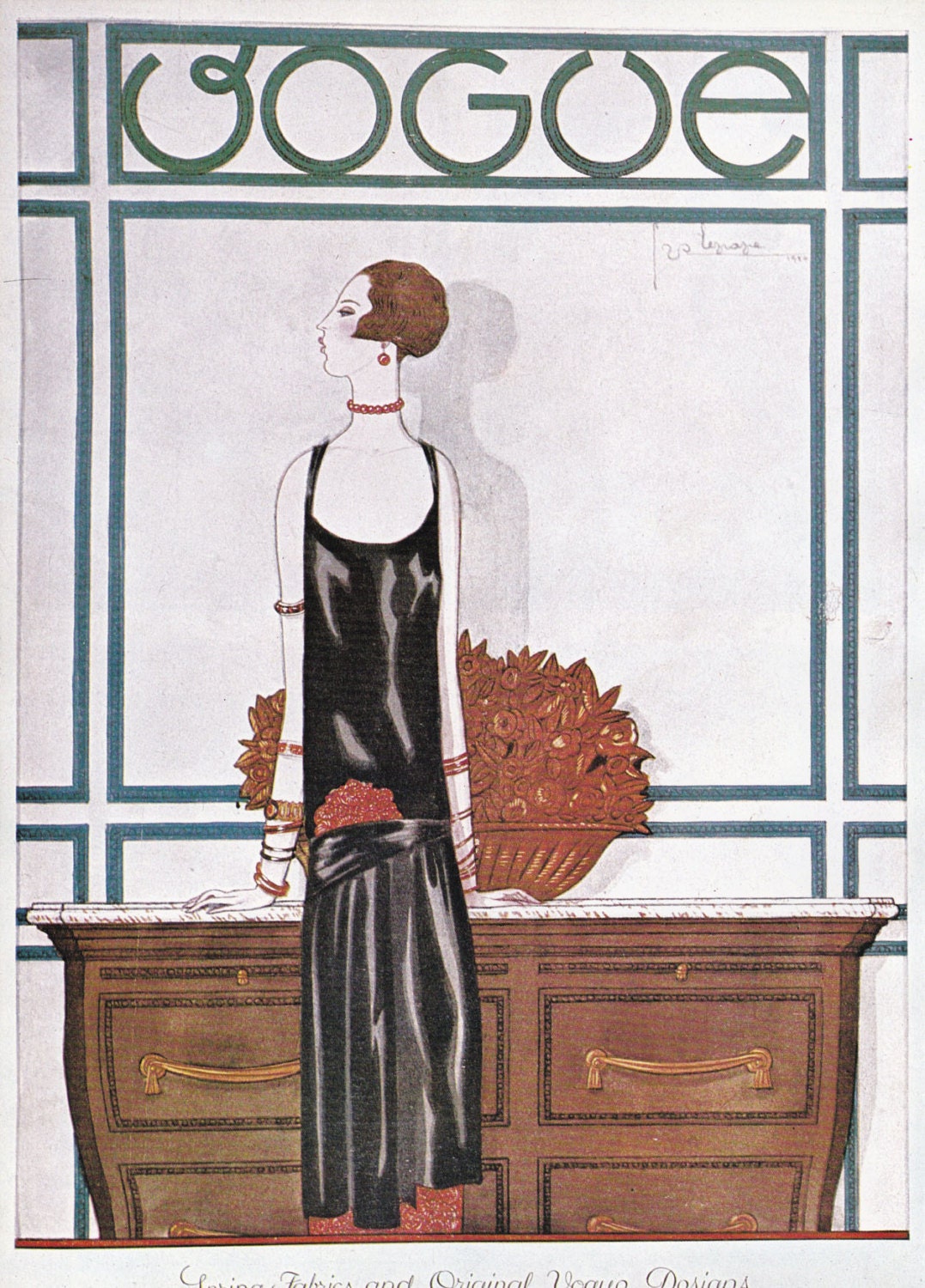 Vogue Magazine Cover 1925 art deco art nouveau home decor