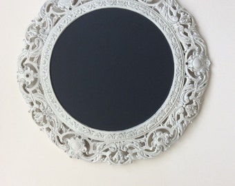 French Shabby Chic, Magnetic Chalkboard, Wedding Chalkboard, Cottage White Blackboard