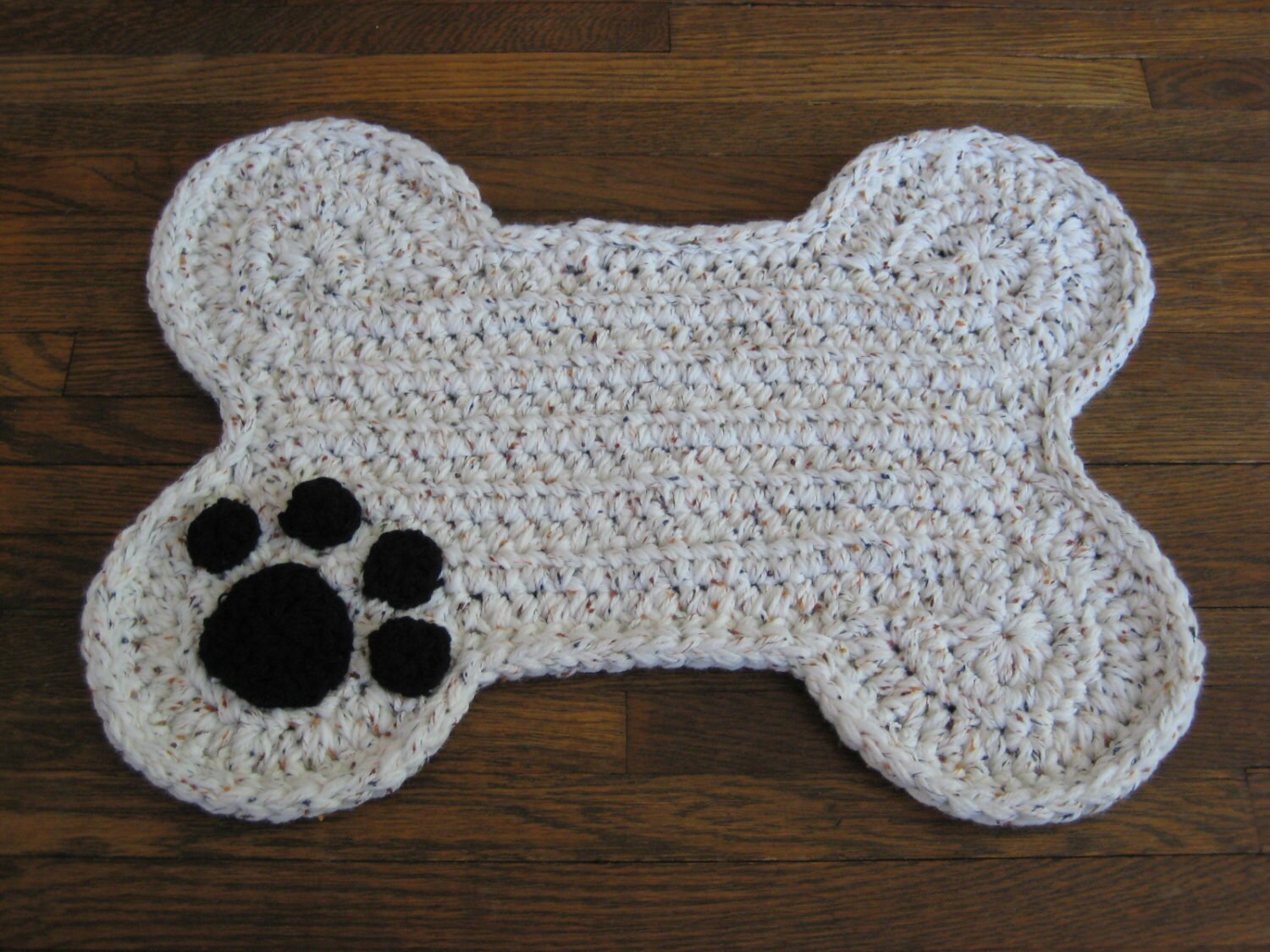 Crochet PATTERN Dog Bone Placemat Pet Food Bowl Floor Mat