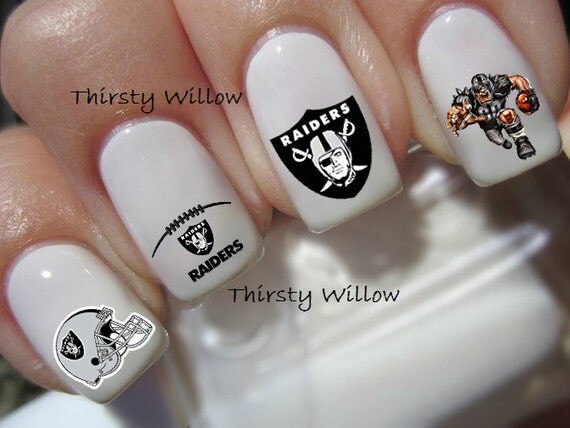 Oakland Raiders Nail Decals by ThirstyWillow on Etsy