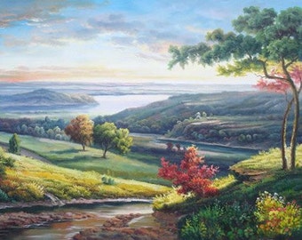 Original oil painting, landscape oil painting, scenery painting, wall art painting for home, custom original art & oil portrait painting