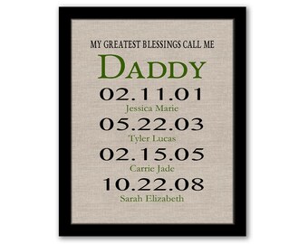 YOU PRINT, My Greatest Blessings Call Me Daddy, Gift For Dad, Dad Christmas Gift, Dates To Remember, Gift From Kids, Last Minute Gift