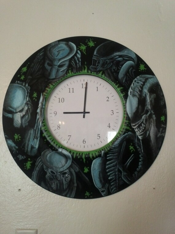 Alien vs. Predator Wall Clock by ExpressionsbyJen on Etsy