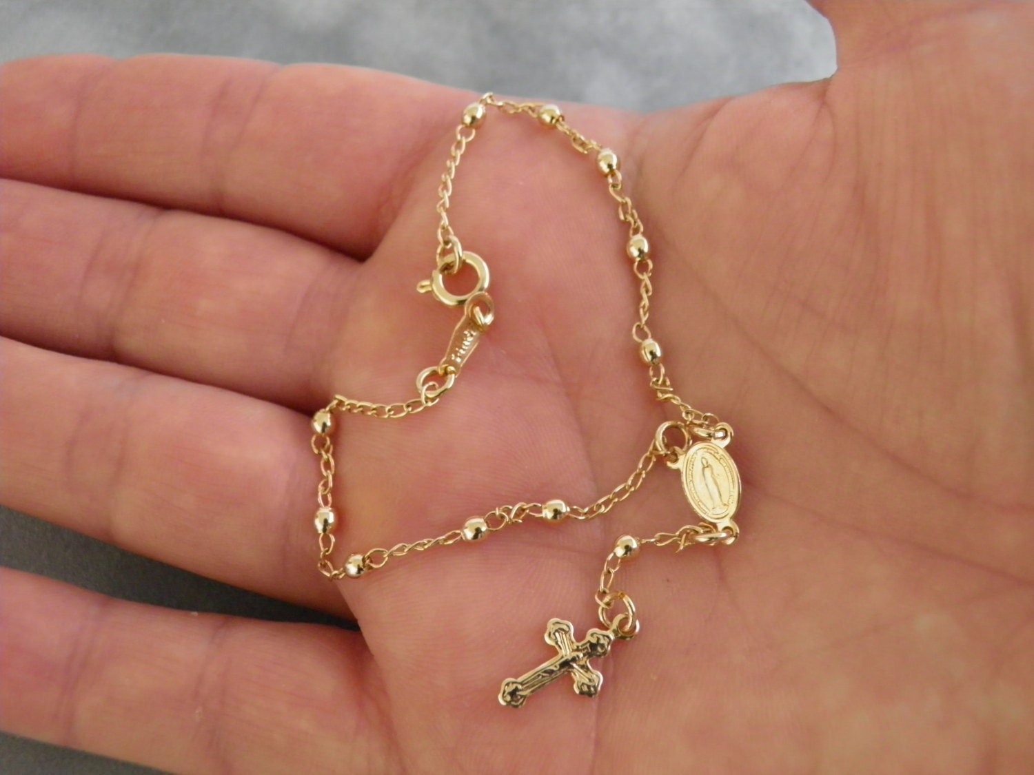 Gold Filled Rosary Bracelet by Pithuahua on Etsy