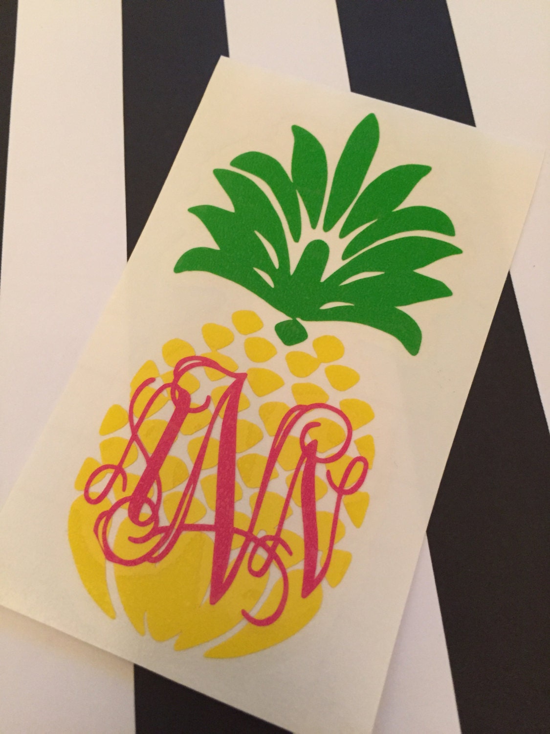 Pineapple Monogram Decal Vinyl Decal
