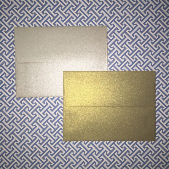 A7 metallic envelopes 5x7 envelopes gold by SequinsAndLipstick