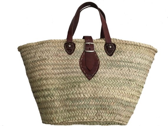 Straw bag French market bag Handwoven woven straw by Spiralspiral