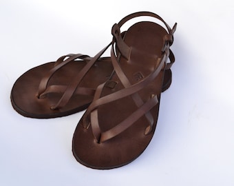 Sale 15 % ! Leather sandals women, brown sandals, barefoot sandals, women, flat sandals, strap sandals, adjustable sandals,comfort sandals