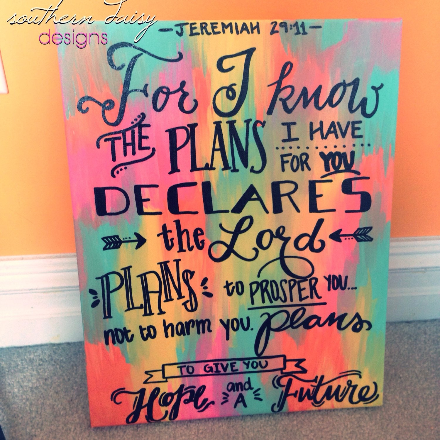 Jeremiah 29:11 Hand-Painted Canvas