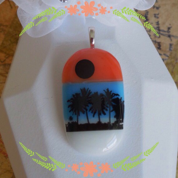Fused Glass Pendant Fused Glass Jewelry Fused Glass Decal