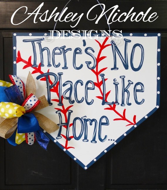 Home Plate Door Hanger Baseball wreath Baseball Decoration