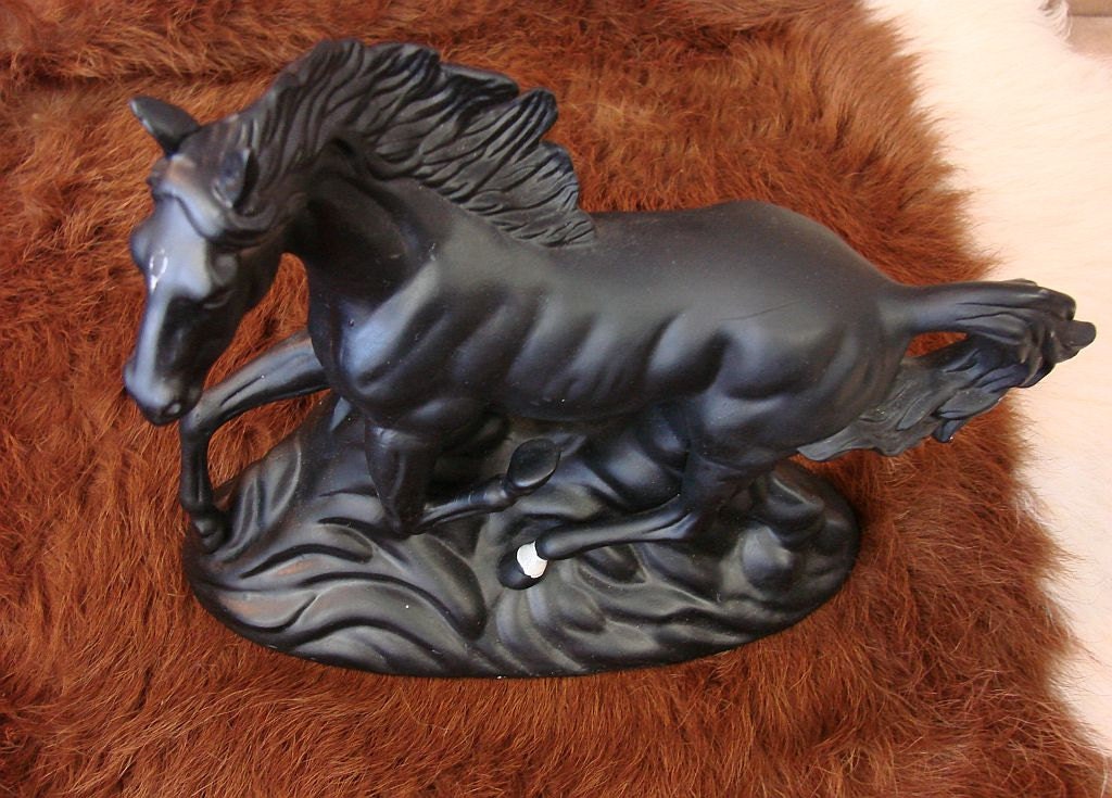 ON HOLD for MEG Till Dec. 2nd Black Horse Figurine