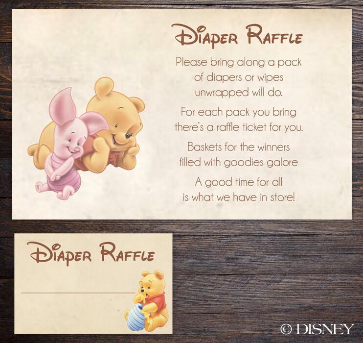 Winnie the Pooh Baby Shower Diaper Raffle by JessiCarlinDesigns