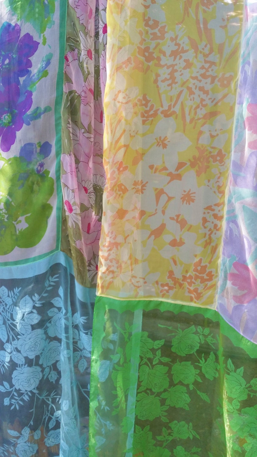 Boho Curtains Drapes panels Hippie Hippy patchwork Shabby Chic
