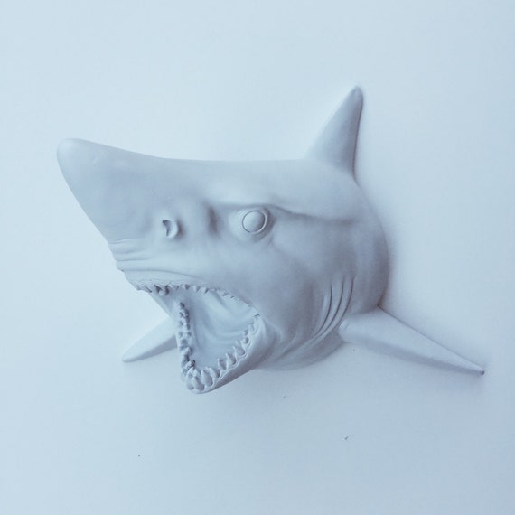 ANY COLOR Great White Shark Head Wall Mount // Faux by KINGFOUR