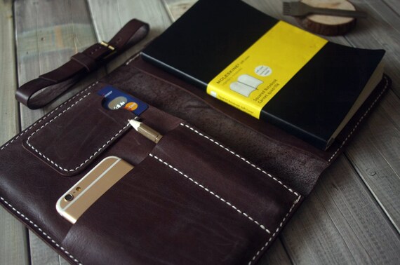 air 2 ipad moleskine cover (air Tanned Waxed  Moleskine Veg iPad Sleeve made  Cover notebooks
