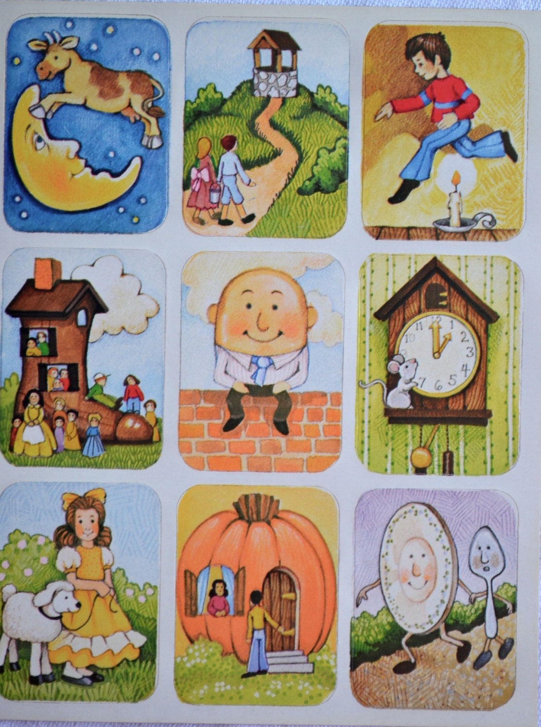 Vintage Stickers Mother Goose Nursery Rhymes 9