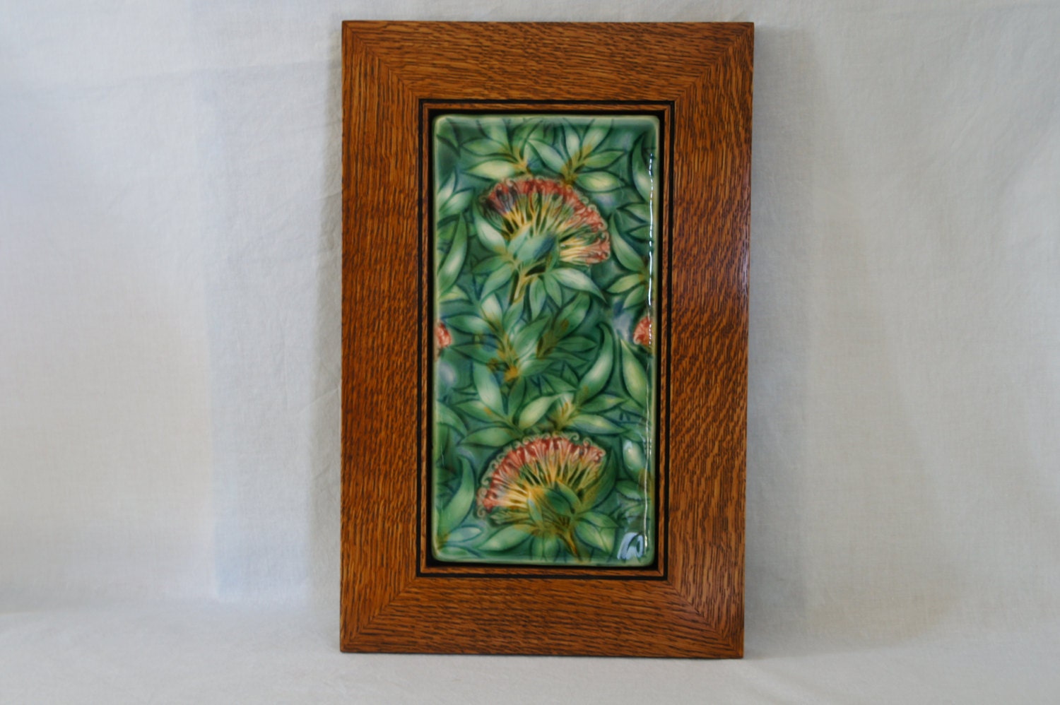 Framed Art Tile Arts & Crafts style Wall Art by KevinKapinArtisan