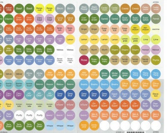 NEW doTERRA Essential Oil Bottle Cap Sticker LABELS, 192 Circle Labels, Color Coded