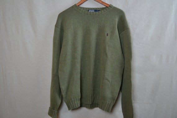 Olive Green Polo Ralph Lauren Knitted Sweater by EOshopping