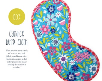 003 Candice Burp Cloth PDF Sewing Pattern Baby Kid Toddler Cloth Spit Up One Size Easy to Sew Sadi & Sam