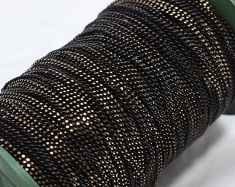 5 Meters Black Antique Brass Curb Chains (2,2x3mm) Brass Chains- Antique Brass Chains - Necklace Chains, THE46