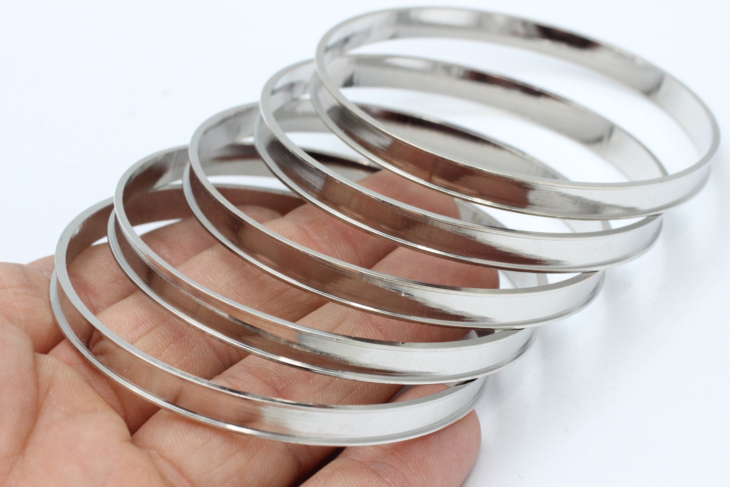 Channel bracelet blank Silver Tone For polymer clay