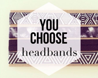 YOU CHOOSE Printed Elastic Headbands for Baby Toddlers Girls Adults | Boho Headbands, Workout Headbands, Adult Headbands, Kids Headbands