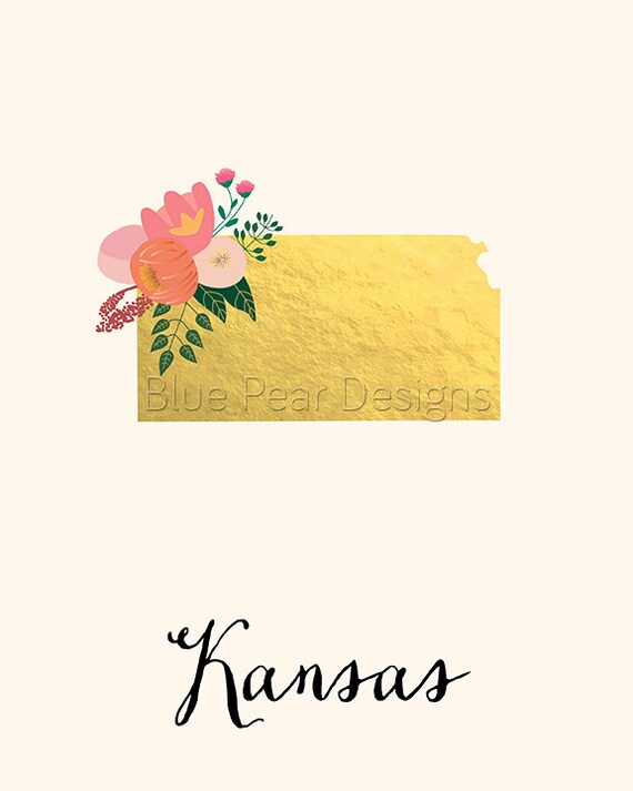 Kansas State Art Printable Kansas Art Printable State Wall Art