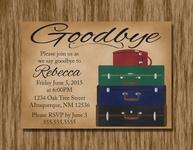 Going Away Party Invitation Printable
