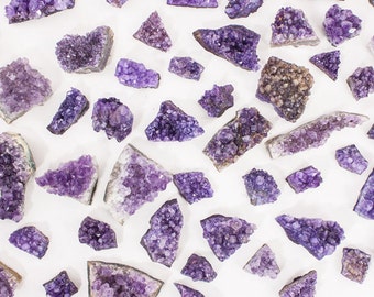 Amethyst Druzy Clusters Jewelry Making Gift Bag 15 piece - Brazilian A Quality