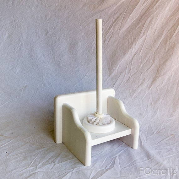 Wooden Toilet Brush Holder Set Flat Back Inc. by fqcrafts
