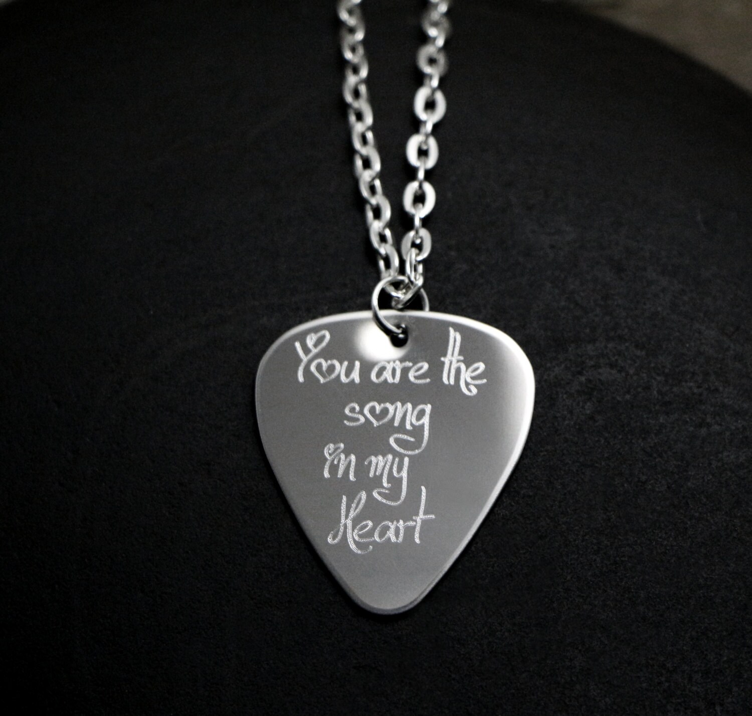 SALE Personalized Guitar Pick Necklace Mens by BellozziDesigns