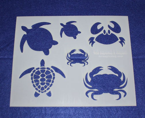 Sea Life Stencil Set 8 x 10 Stencil 14 Mil