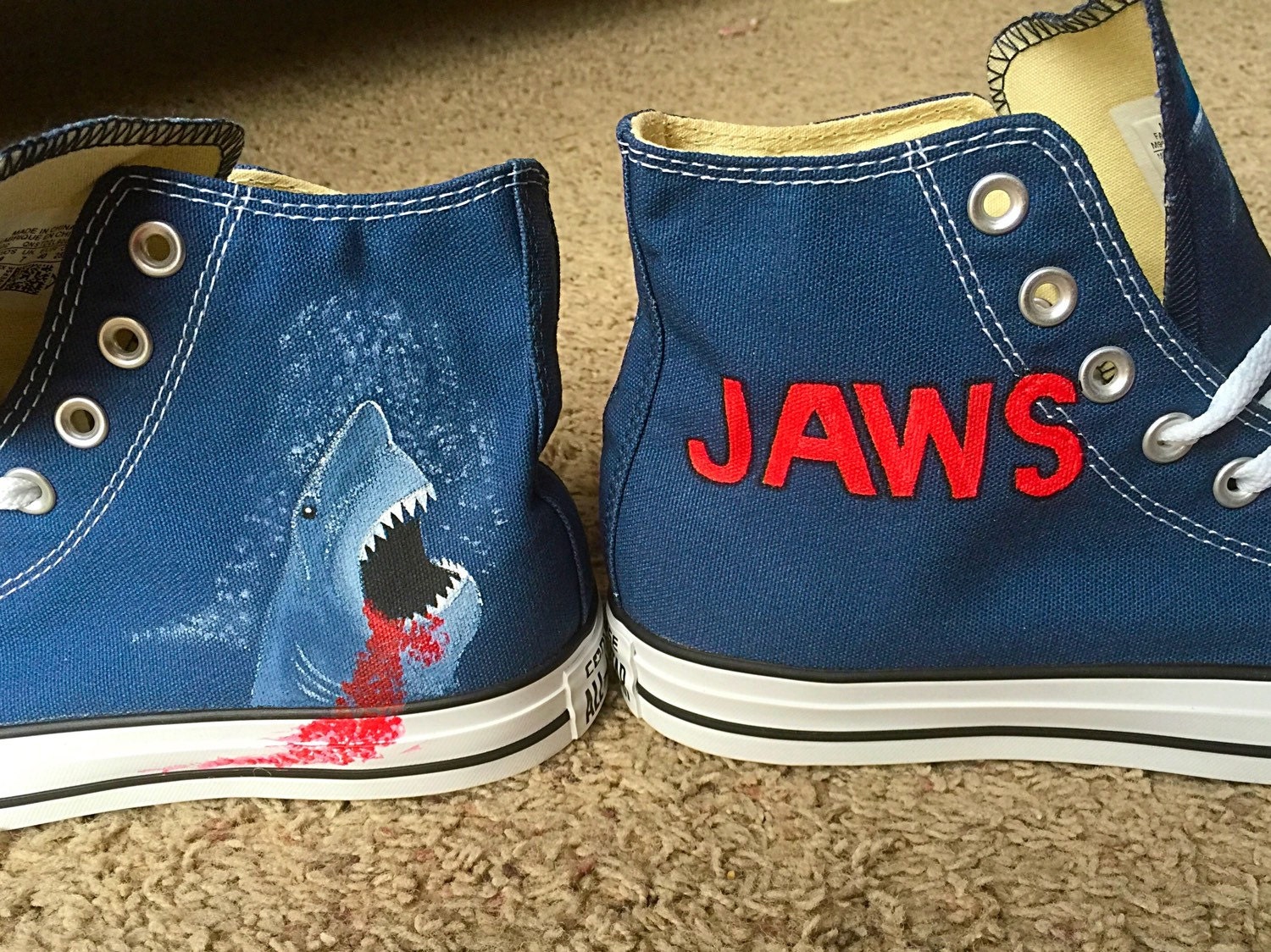 Hand painted Jaws shoes