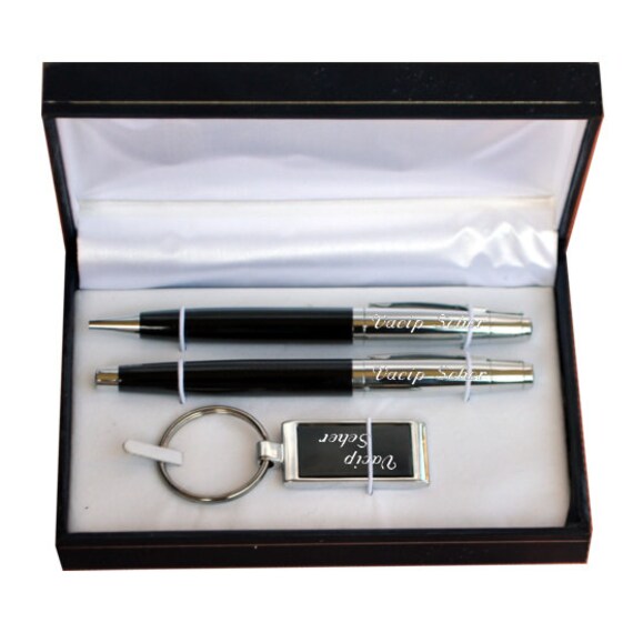 Personalized Pen and Keychain Set / Custom Engraved by