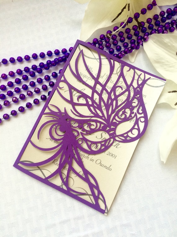 Masquerade Mask Shaped Invitations 9