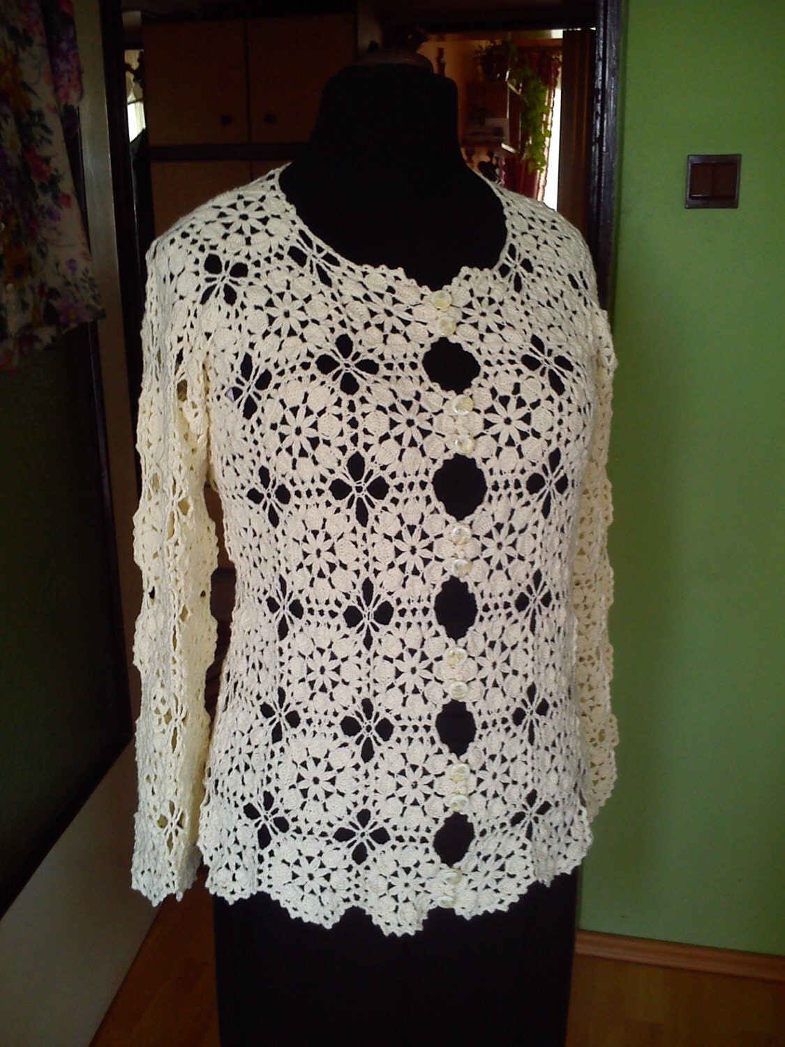 Crochet lace blouse xlxxl cotton Hand crochet from