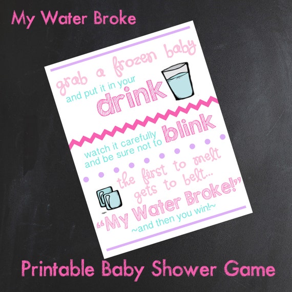 directions baby shower game Shower on Etsy SweetQueenDesigns My Game Broke Baby by Water