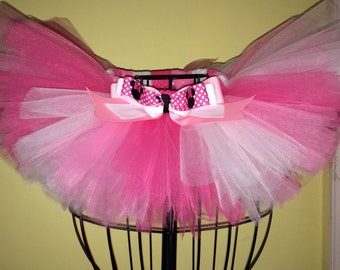 Pink & White tutu...Minnie Mouse tutu! Colors can be changed!