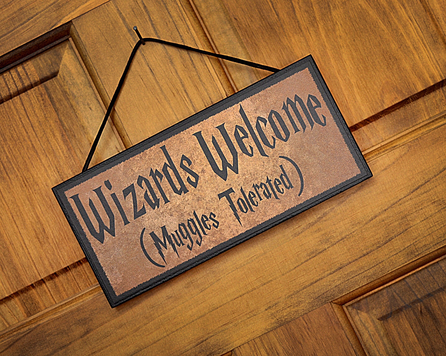 humorous-plaque-sign-wizards-welcome-muggles-by-happydistraction