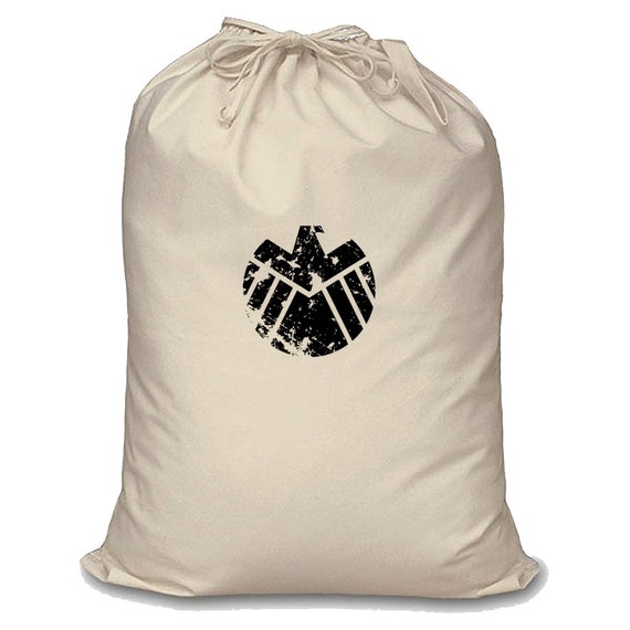 Shield Logo Laundry Sack Storage Bag Cotton Fabric