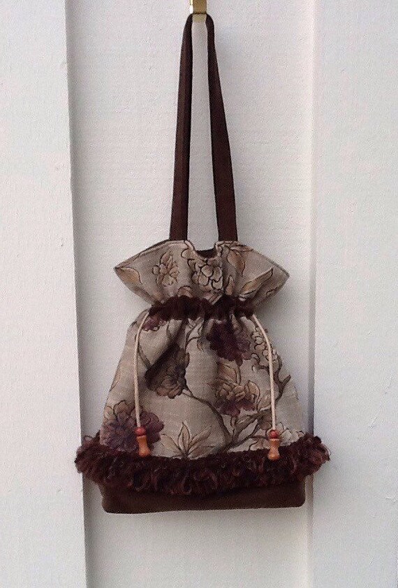 Handmade shoulder bag tote made with elegant by sewingbyjanina