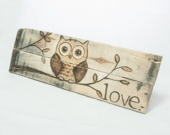 Owl decor Nursery art Nursery decor Owl painting Owl art Baby decor Baby girl Baby boy Child room decor Pallet art Baby shower gift