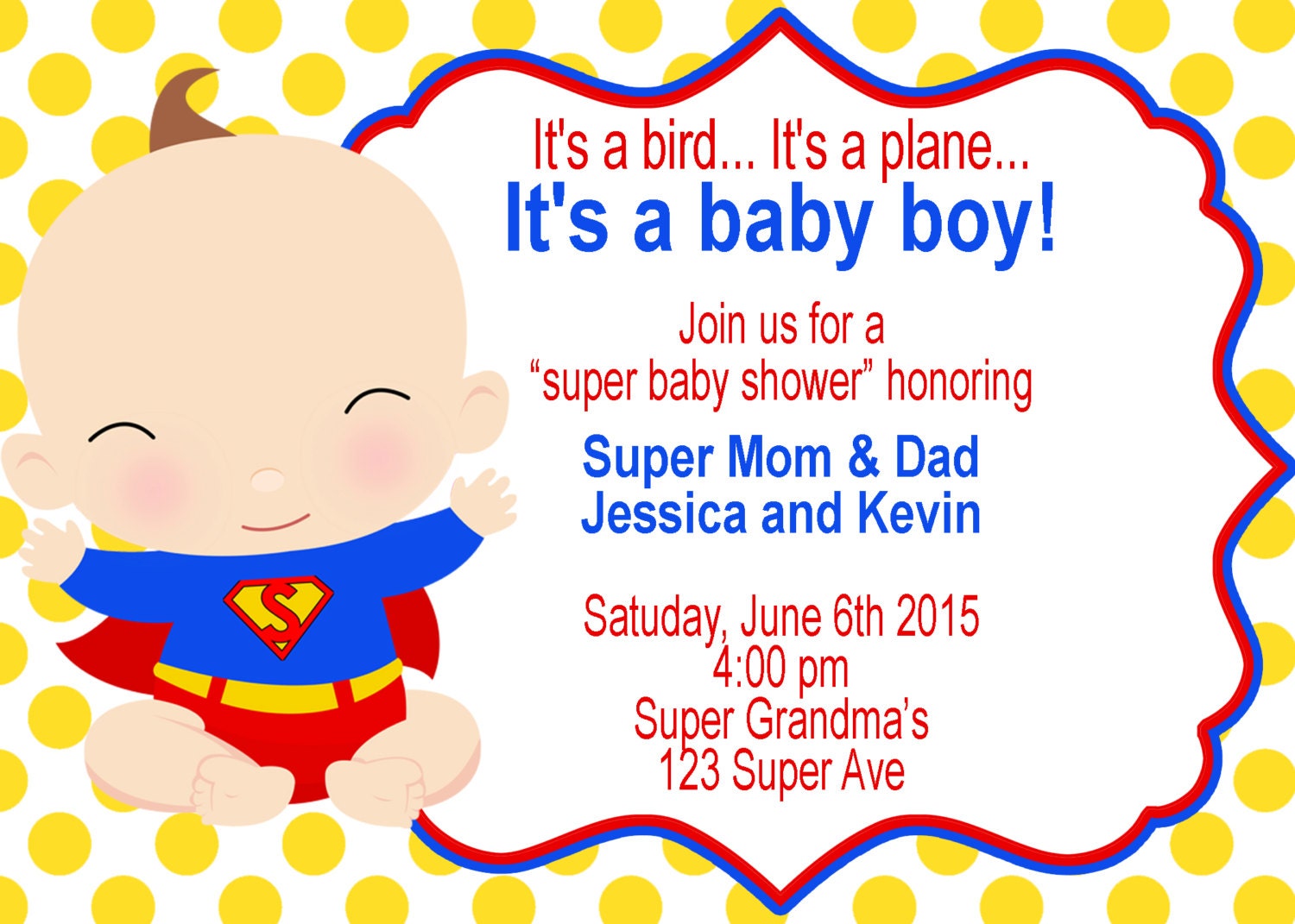 Superhero Baby Shower Invitation