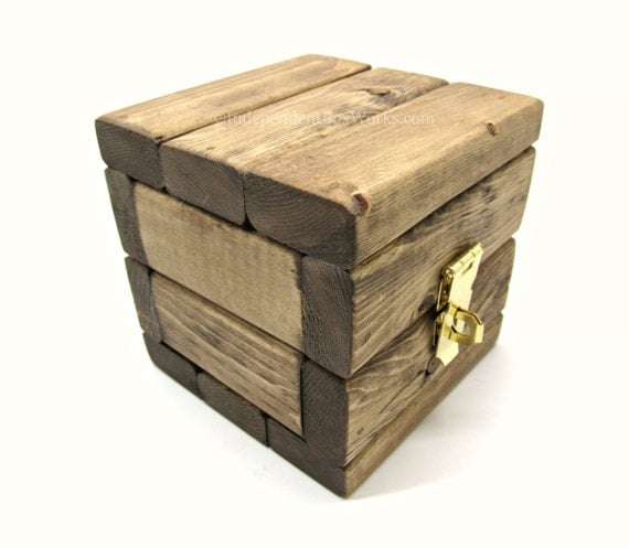 Rustic Small Wooden Storage Box Handmade by