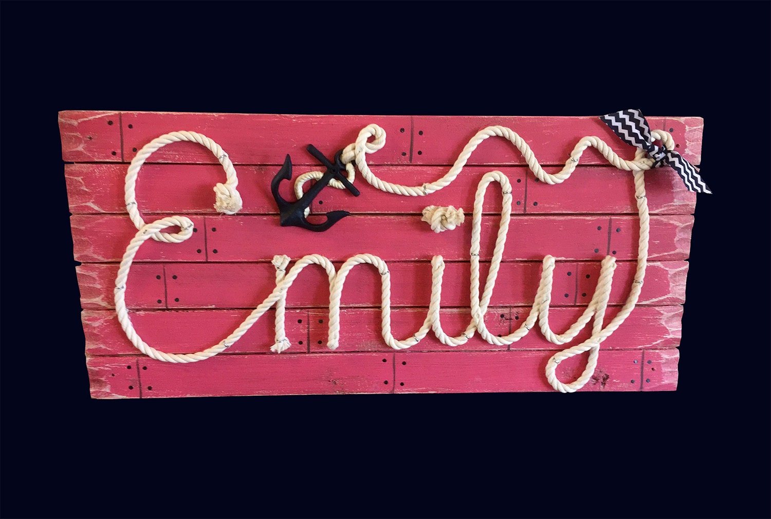 EMILY : 32 Nautical Rope Name Sign Cottage Beach Lake